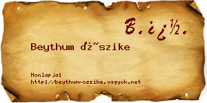 Beythum Őszike névjegykártya